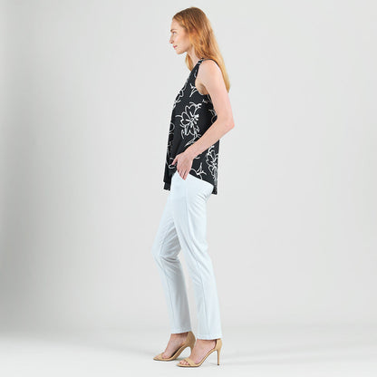 Crepe Knit - Asymmetrical Tunic Tank - Blossom Sketch - Final Sale | Clara Sunwoo Featured