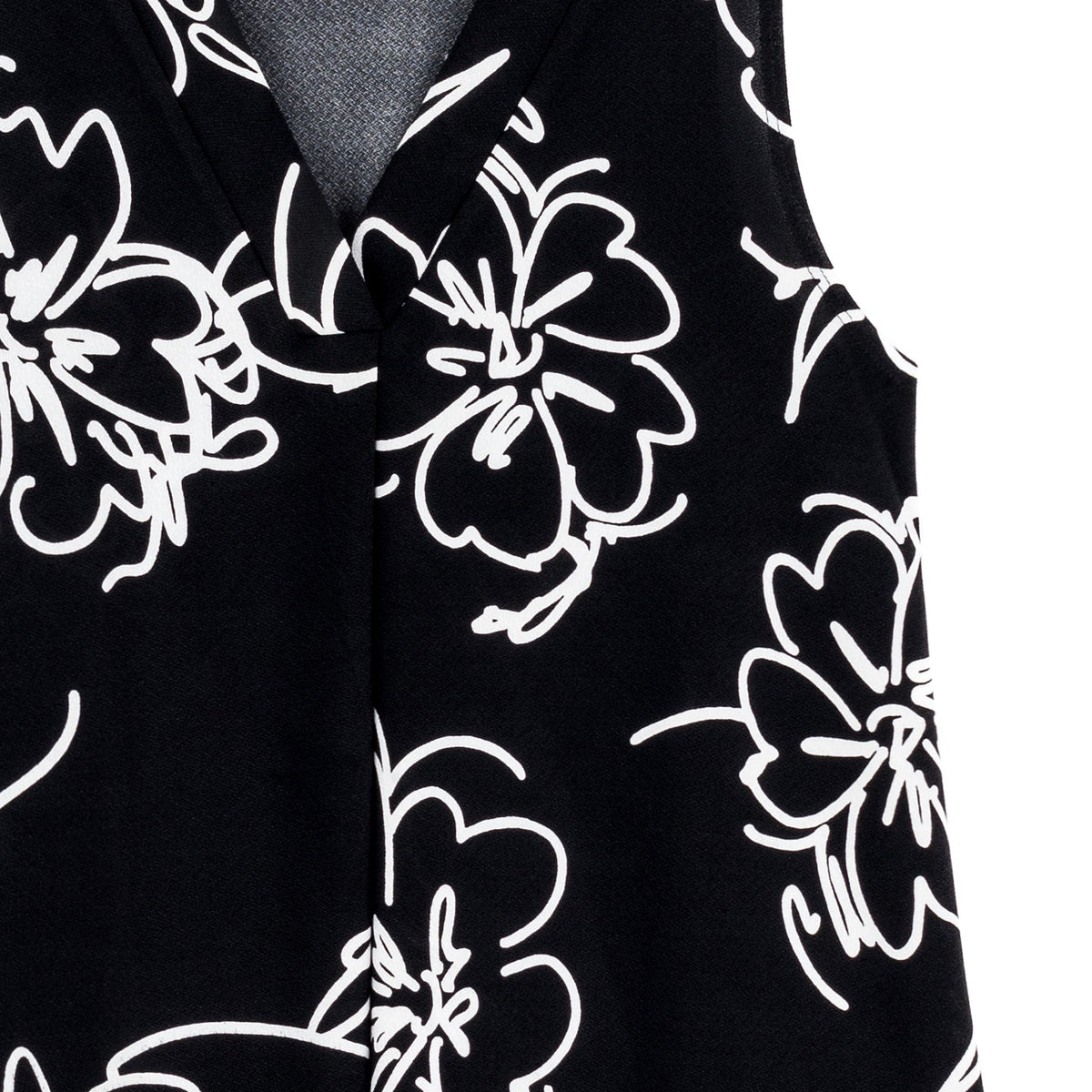 Crepe Knit - Asymmetrical Tunic Tank - Blossom Sketch - Final Sale | Clara Sunwoo Featured