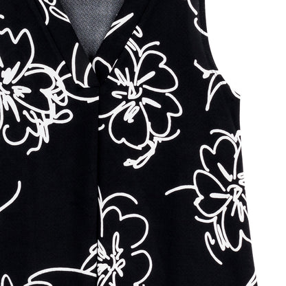 Crepe Knit - Asymmetrical Tunic Tank - Blossom Sketch - Final Sale | Clara Sunwoo Featured