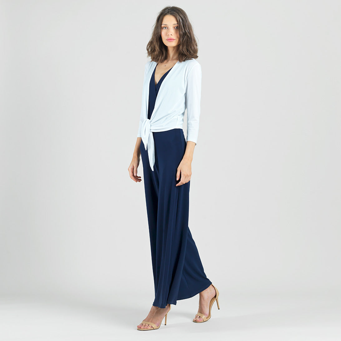 Modern Tie Front Cardigan - White | Clara Sunwoo Essential