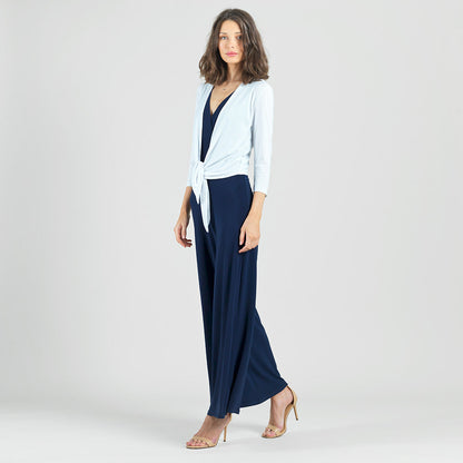 Modern Tie Front Cardigan - White | Clara Sunwoo Essential