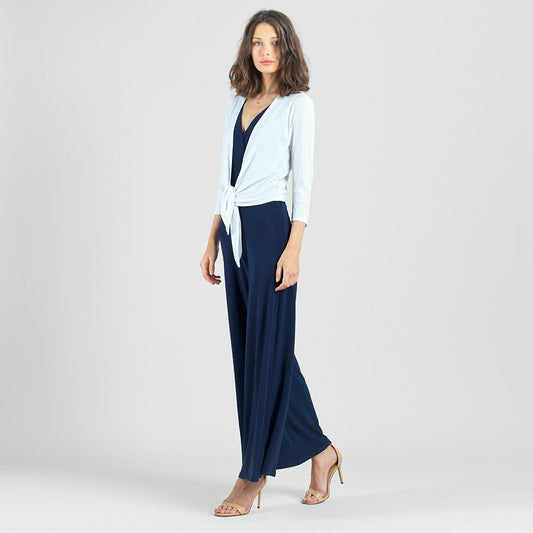 Modern Tie Front Cardigan - White | Clara Sunwoo Essential
