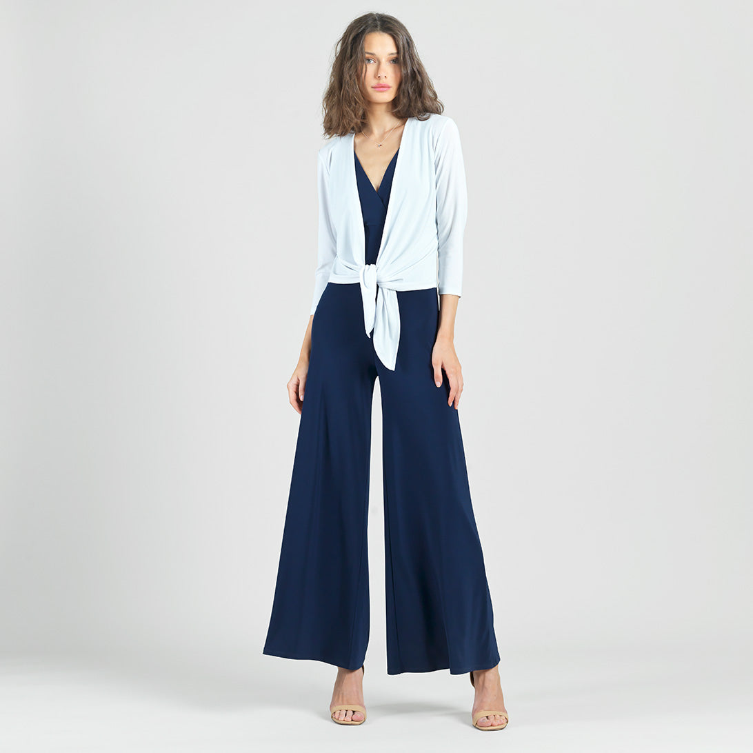 Modern Tie Front Cardigan - White | Clara Sunwoo Essential