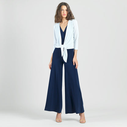 Modern Tie Front Cardigan - White | Clara Sunwoo Essential
