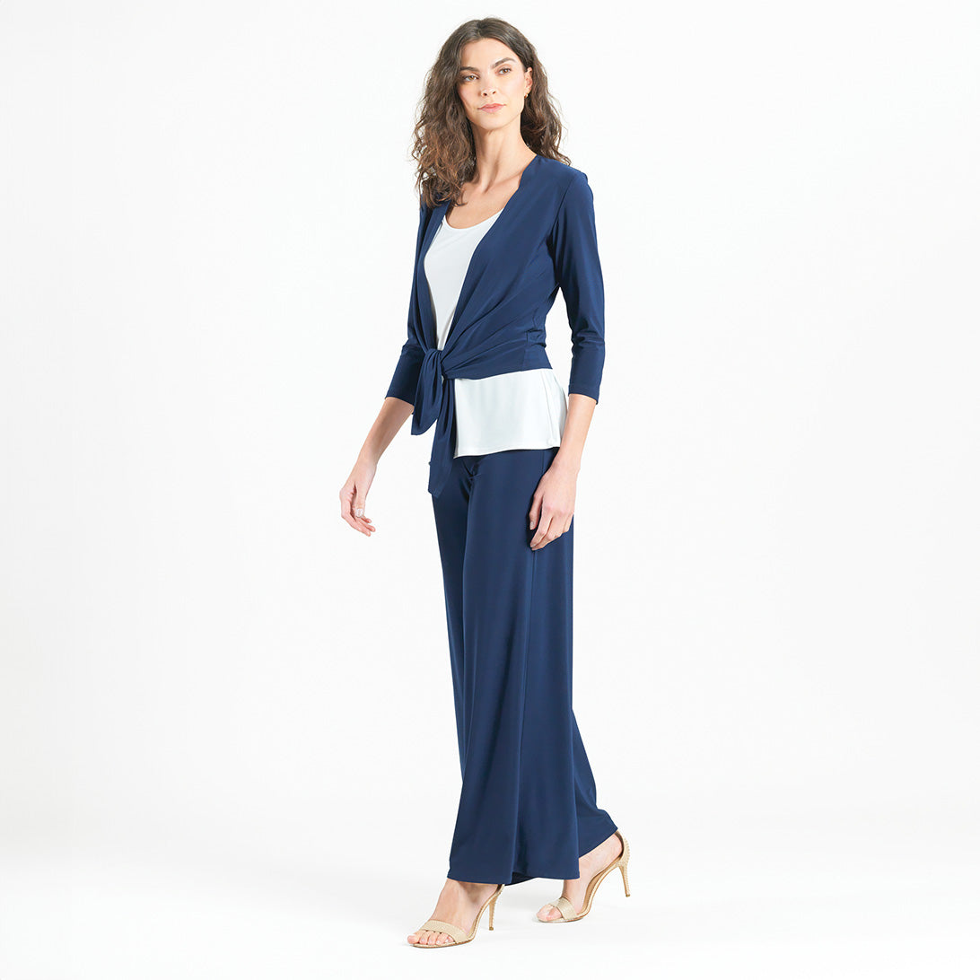 Modern Tie Front Cardigan - Navy | Clara Sunwoo Quality