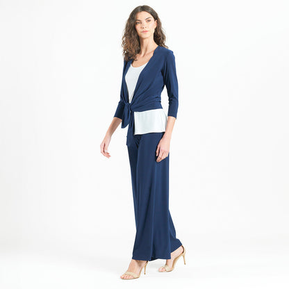 Modern Tie Front Cardigan - Navy | Clara Sunwoo Quality