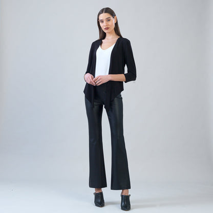 Modern Tie Front Cardigan - Black | Clara Sunwoo Discount