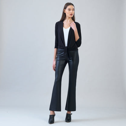 Modern Tie Front Cardigan - Black | Clara Sunwoo Discount