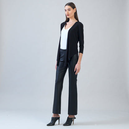 Modern Tie Front Cardigan - Black | Clara Sunwoo Discount