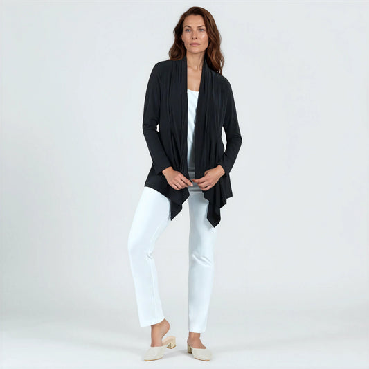 Drape Tunic Cardigan - Black | Clara Sunwoo Great Value
