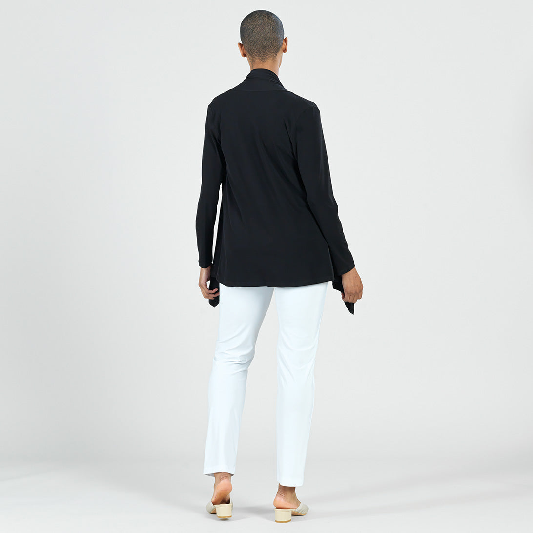 Drape Tunic Cardigan - Black | Clara Sunwoo Great Value