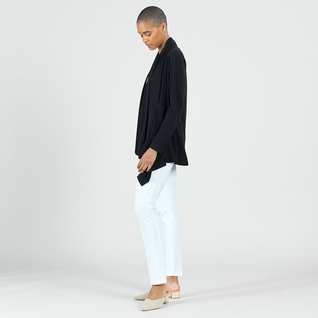 Drape Tunic Cardigan - Black | Clara Sunwoo Great Value