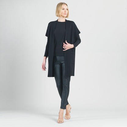 Ponte Knit - Cap Sleeve Pocket Vest - Black - Final Sale | Clara Sunwoo Discount