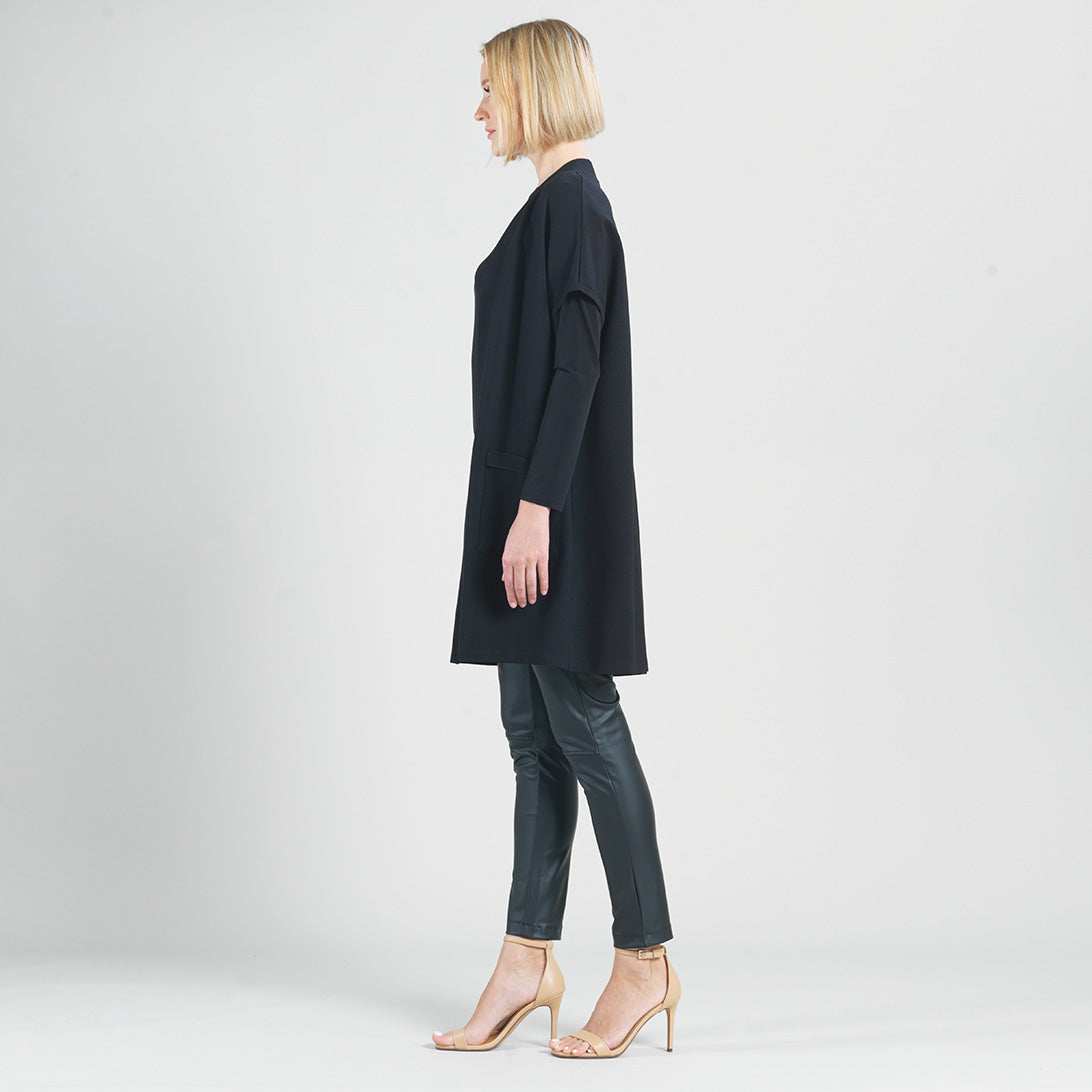 Ponte Knit - Cap Sleeve Pocket Vest - Black - Final Sale | Clara Sunwoo Discount