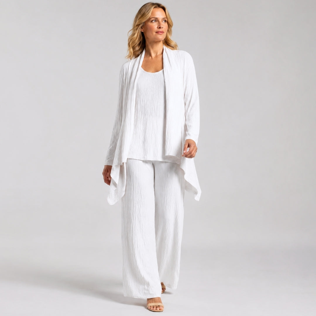 Soft Pleat Knit - Cardigan & Tank Twinset - Ivory - Final Sale! | Clara Sunwoo Featured