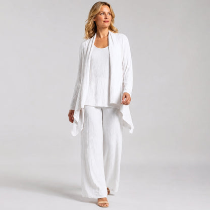 Soft Pleat Knit - Cardigan & Tank Twinset - Ivory - Final Sale! | Clara Sunwoo Featured