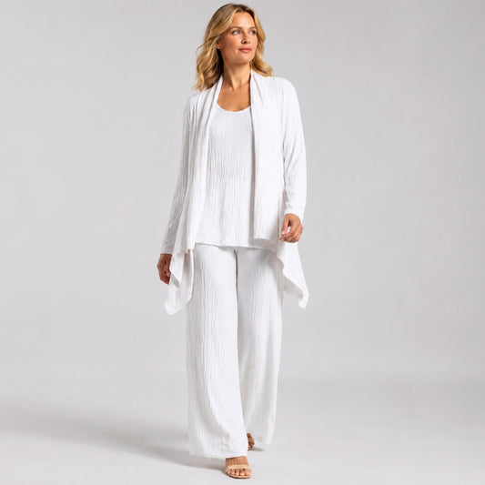 Soft Pleat Knit - Cardigan & Tank Twinset - Ivory - Final Sale! | Clara Sunwoo Featured