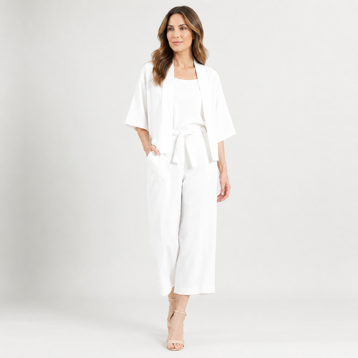 Linen Knit - Hi-Low Pocket Cardigan Jacket - Ivory - Final Sale! | Clara Sunwoo Latest