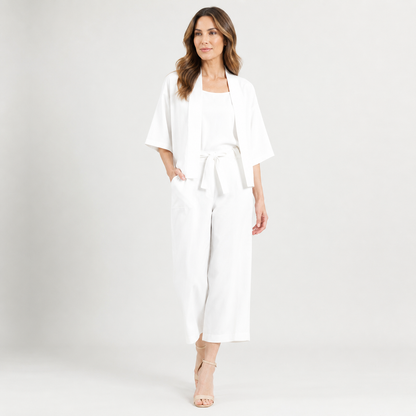 Linen Knit - Hi-Low Pocket Cardigan Jacket - Ivory - Final Sale! | Clara Sunwoo Latest