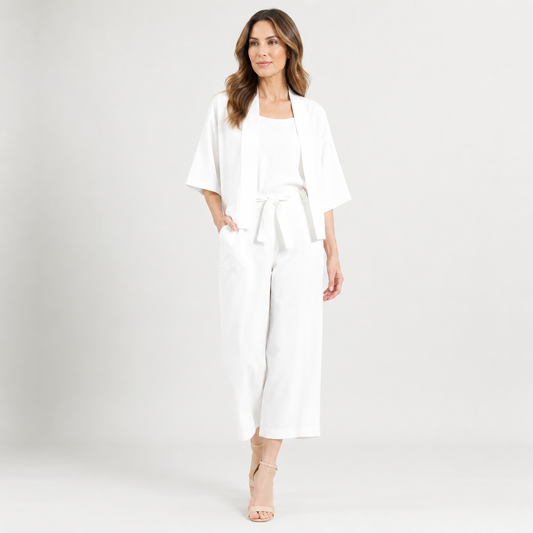 Linen Knit - Hi-Low Pocket Cardigan Jacket - Ivory - Final Sale! | Clara Sunwoo Latest