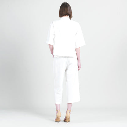 Linen Knit - Hi-Low Pocket Cardigan Jacket - Ivory - Final Sale! | Clara Sunwoo Latest