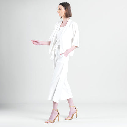 Linen Knit - Hi-Low Pocket Cardigan Jacket - Ivory - Final Sale! | Clara Sunwoo Latest