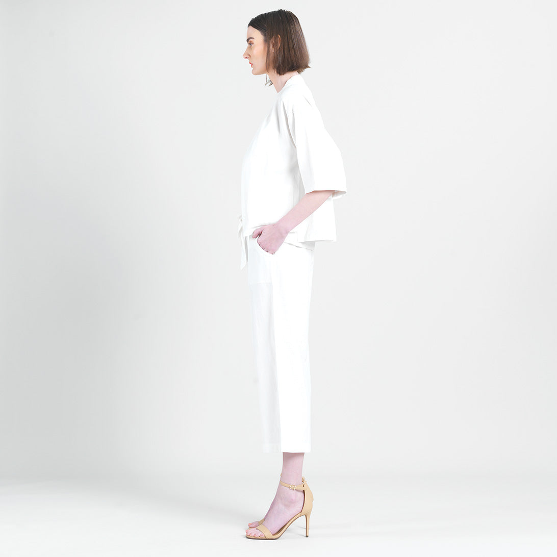 Linen Knit - Hi-Low Pocket Cardigan Jacket - Ivory - Final Sale! | Clara Sunwoo Latest