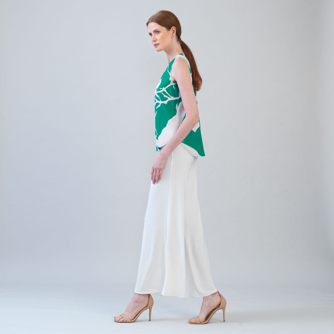 U-Neck Curved Hi-Low Tank - Floral Branch - Final Sale! | Clara Sunwoo New