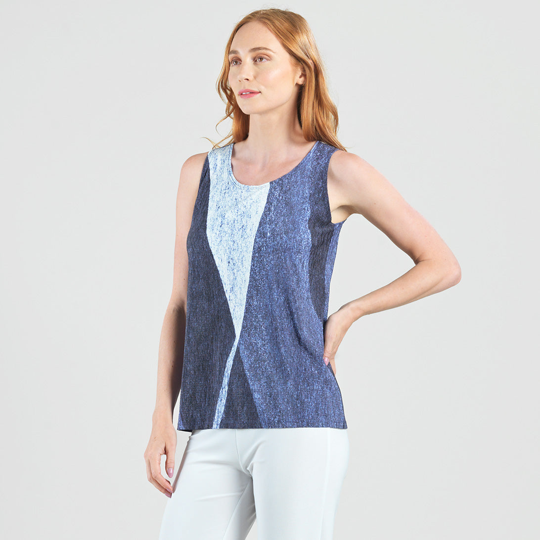 Silky Pleat - 2pc Draped Cardigan & Tank Twinset - Lunar Stripe - Final Sale | Clara Sunwoo Essential