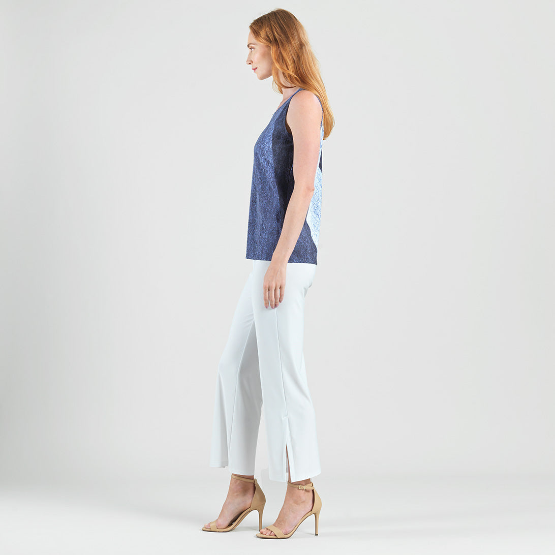 Silky Pleat - 2pc Draped Cardigan & Tank Twinset - Lunar Stripe - Final Sale | Clara Sunwoo Essential