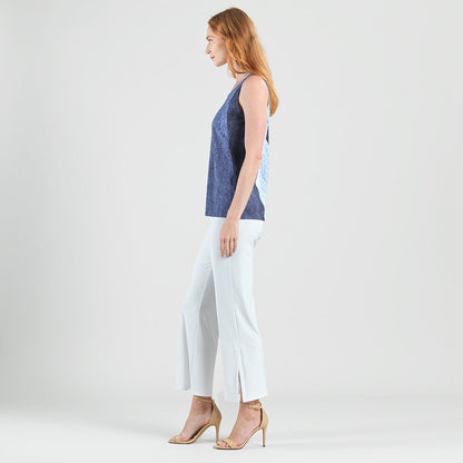 Silky Pleat - 2pc Draped Cardigan & Tank Twinset - Lunar Stripe - Final Sale | Clara Sunwoo Essential