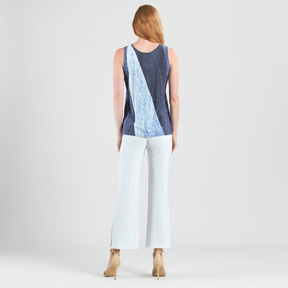 Silky Pleat - 2pc Draped Cardigan & Tank Twinset - Lunar Stripe - Final Sale | Clara Sunwoo Essential