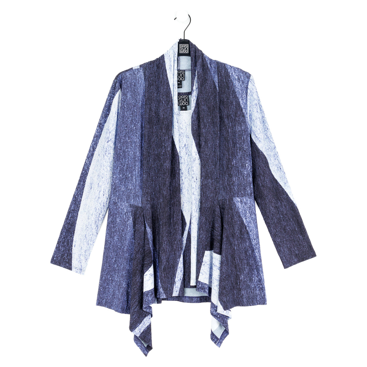 Silky Pleat - 2pc Draped Cardigan & Tank Twinset - Lunar Stripe - Final Sale | Clara Sunwoo Essential