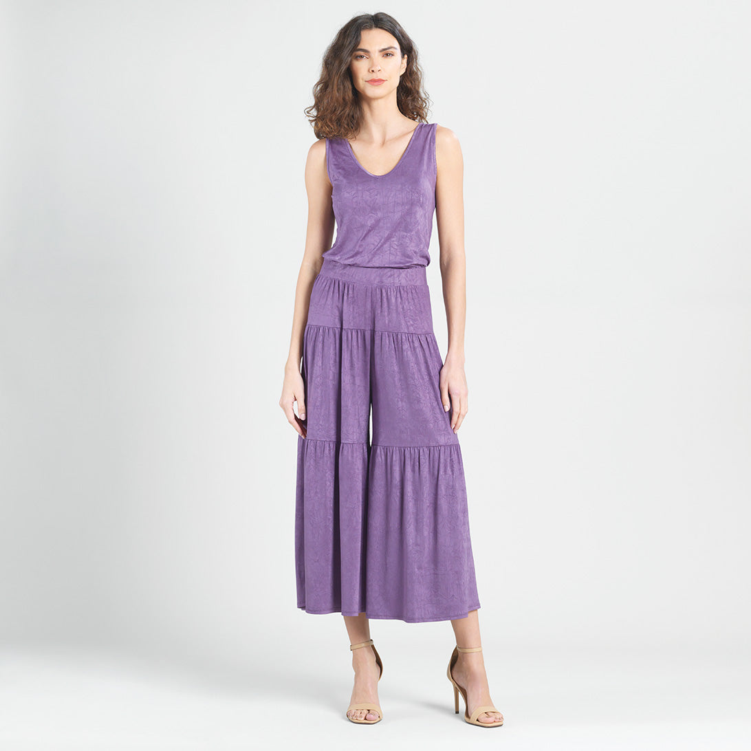 Crushed Silk Knit - Cardigan, Tank, Skirt-Pant 3pc Set - Plum - Final Sale! | Clara Sunwoo Value