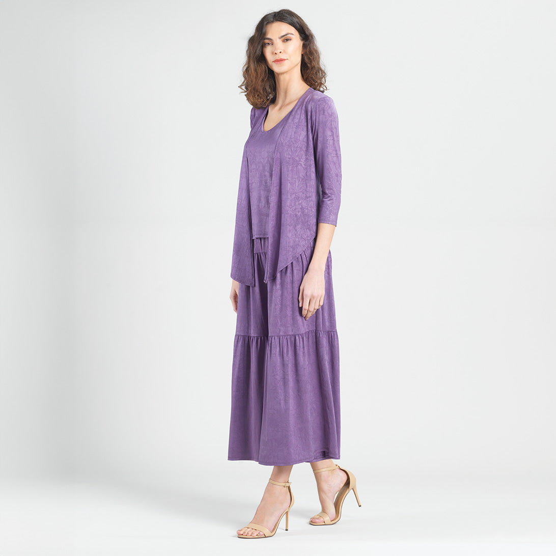 Crushed Silk Knit - Cardigan, Tank, Skirt-Pant 3pc Set - Plum - Final Sale! | Clara Sunwoo Value