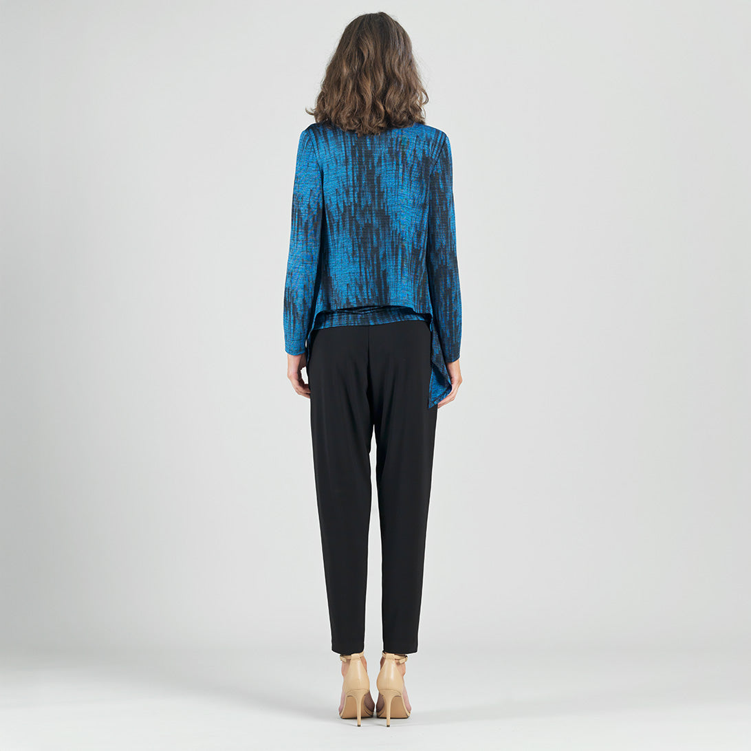 Crinkle Pleat Knit - 2pc Cardigan & Cowl Tank Twinset - Water Ripple-Cobalt - Final Sale! | Clara Sunwoo Premium
