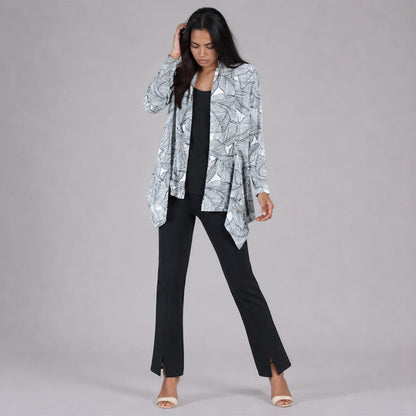Pleated Knit - Drape Tunic Cardigan - Artistic Leaf - Final Sale | Clara Sunwoo Customer Favorite