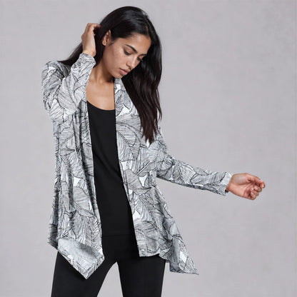 Pleated Knit - Drape Tunic Cardigan - Artistic Leaf - Final Sale | Clara Sunwoo Customer Favorite