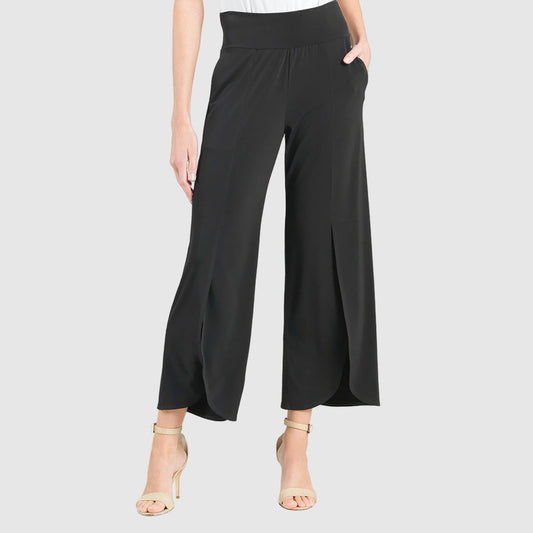 Front Slit Ankle Petal Pant - Black | Clara Sunwoo Value