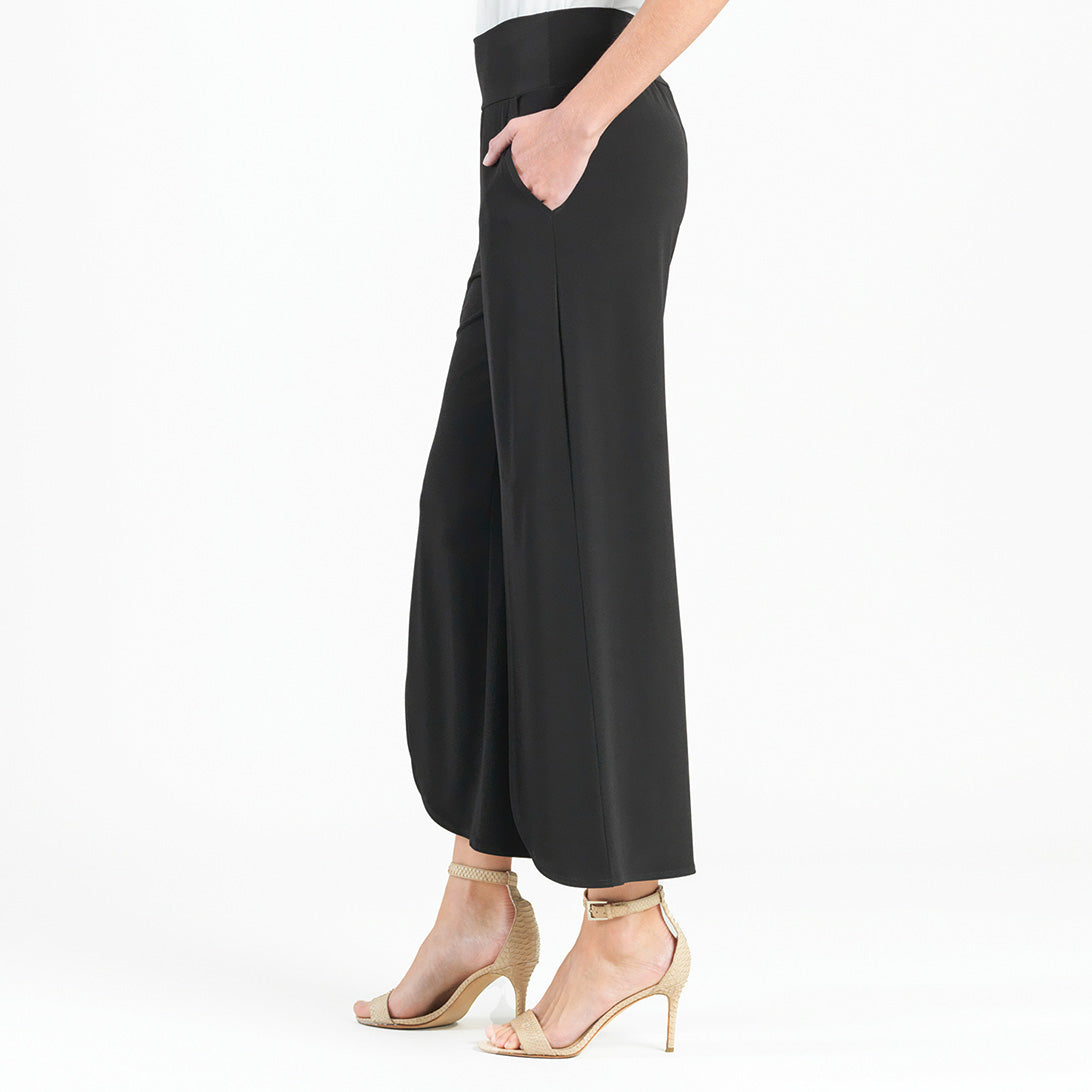 Front Slit Ankle Petal Pant - Black | Clara Sunwoo Value