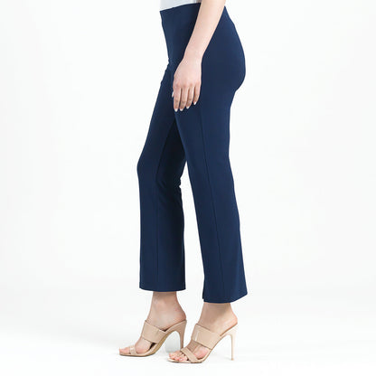Center Seam Front Slit Ankle Pant - Navy | Clara Sunwoo Quality
