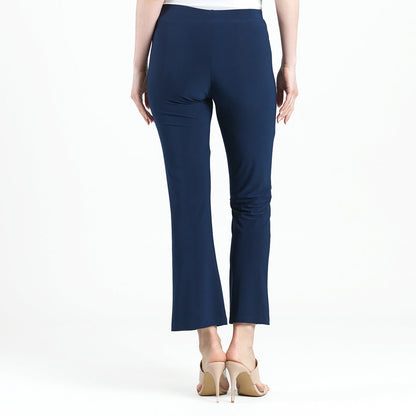 Center Seam Front Slit Ankle Pant - Navy | Clara Sunwoo Quality