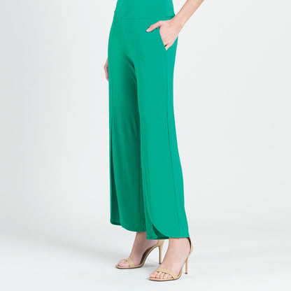 Front Slit Ankle Petal Pant - Emerald - Final Sale | Clara Sunwoo Customer Favorite