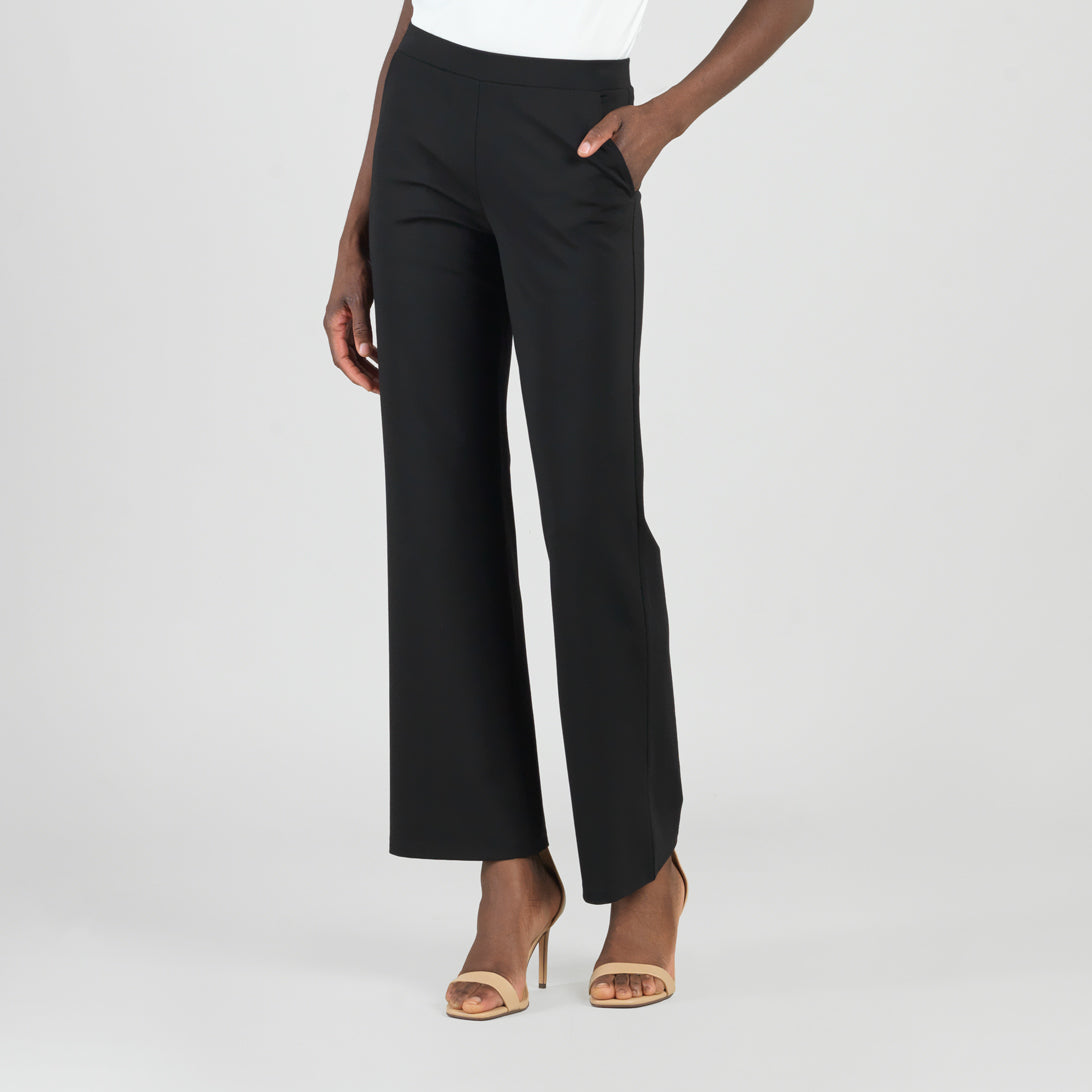 Rayon-Ponte Knit - Loose Leg Pocket Pant - Black | Clara Sunwoo Value