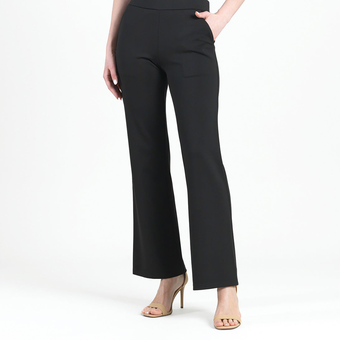 Rayon-Ponte Knit - Loose Leg Pocket Pant - Black | Clara Sunwoo Value