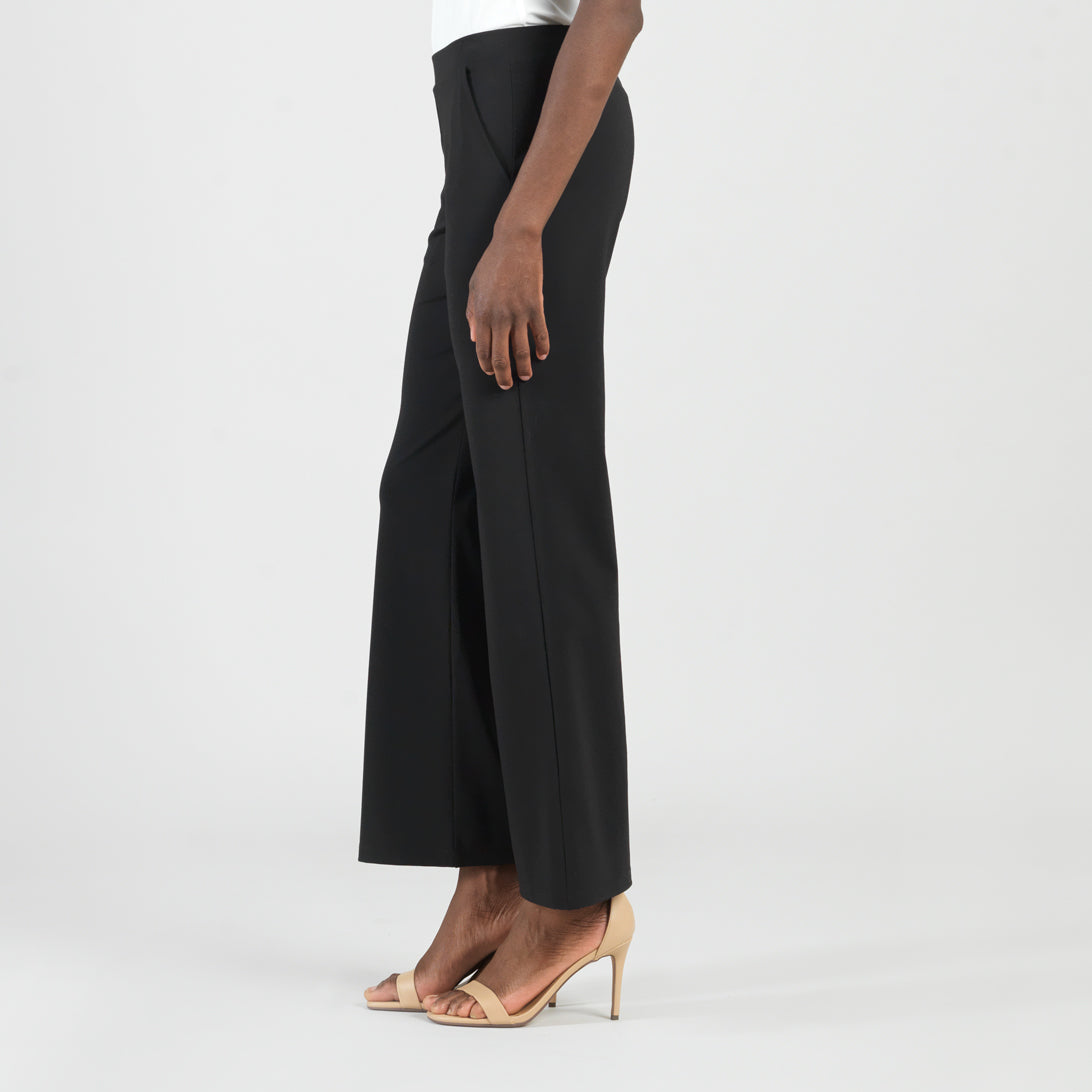 Rayon-Ponte Knit - Loose Leg Pocket Pant - Black | Clara Sunwoo Value