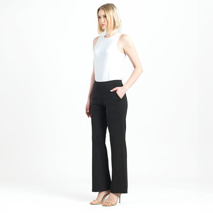 Rayon-Ponte Knit - Loose Leg Pocket Pant - Black | Clara Sunwoo Value