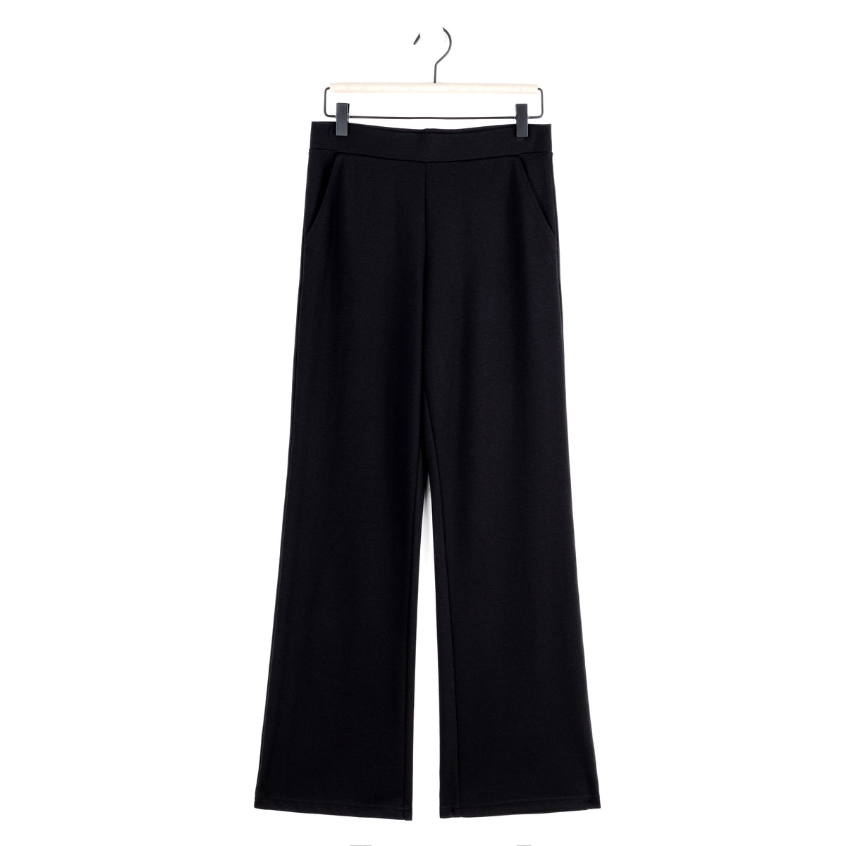 Rayon-Ponte Knit - Loose Leg Pocket Pant - Black | Clara Sunwoo Value