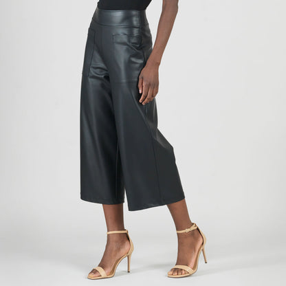 Liquid Leather™ - Sheen Pocket Gaucho Pant - Black | Clara Sunwoo Discount