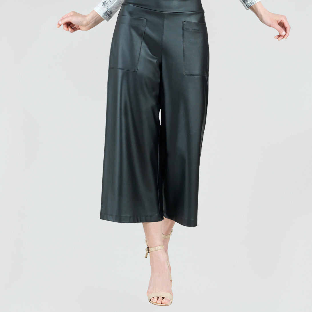 Liquid Leather™ - Sheen Pocket Gaucho Pant - Black | Clara Sunwoo Discount